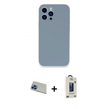 MARSİLYAN™- iPhone 13 Pro Max Kılıf Zirve Modern Özel Seri - Siyah Bilvis Hayalet Cam Ekran Koruyucu + Rainbow Kamera Lens Koruma Cam - MI