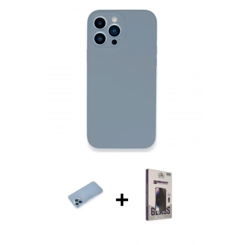 MARSİLYAN™- iPhone 13 Pro Max Kılıf Zirve Modern Özel Seri - Siyah Bilvis Hayalet Cam Ekran Koruyucu + Shine Kamera Lens Koruma Cam - MI