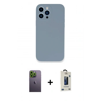 MARSİLYAN™- iPhone 13 Pro Max Kılıf Zirve Modern Özel Seri - Siyah Bilvis Hayalet Cam Ekran Koruyucu + Neon Fosforlu Kamera Lens - YL
