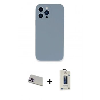 MARSİLYAN™- iPhone 13 Pro Max Kılıf Zirve Modern Özel Seri - Siyah Bilvis Hayalet Cam Ekran Koruyucu + Rainbow Kamera Lens Koruma Cam - MR
