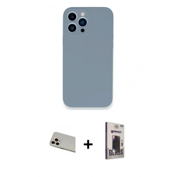 MARSİLYAN™- iPhone 13 Pro Max Kılıf Zirve Modern Özel Seri - Siyah Bilvis Hayalet Cam Ekran Koruyucu + Rainbow Kamera Lens Koruma Cam - REGD