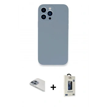 MARSİLYAN™- iPhone 13 Pro Max Kılıf Zirve Modern Özel Seri - Siyah Bilvis Hayalet Cam Ekran Koruyucu + Pers Alüminyum Kamera Lens - SABE