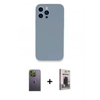 MARSİLYAN™- iPhone 13 Pro Max Kılıf Zirve Modern Özel Seri - Siyah Bilvis Hayalet Cam Ekran Koruyucu + Neon Fosforlu Kamera Lens - YL