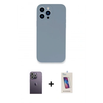 MARSİLYAN™- iPhone 13 Pro Max Kılıf Zirve Modern Özel Seri - Siyah Joko 5D Cam + Neon Fosforlu Kamera Lens - BZ
