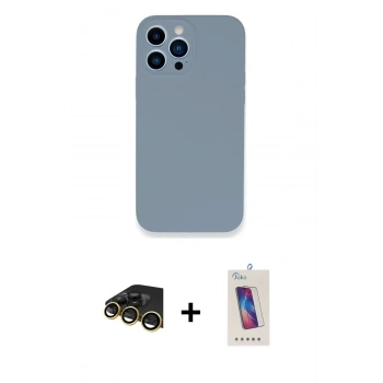 MARSİLYAN™- iPhone 13 Pro Max Kılıf Zirve Modern Özel Seri - Siyah Joko 5D Cam + Raze Metal Kamera Lens - GD