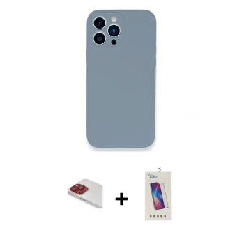 MARSİLYAN™- iPhone 13 Pro Max Kılıf Zirve Modern Özel Seri - Siyah Joko 5D Cam + Pers Alüminyum Kamera Lens - KI