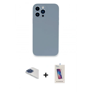 MARSİLYAN™- iPhone 13 Pro Max Kılıf Zirve Modern Özel Seri - Siyah Joko 5D Cam + Pers Alüminyum Kamera Lens - LT