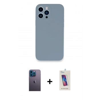 MARSİLYAN™- iPhone 13 Pro Max Kılıf Zirve Modern Özel Seri - Siyah Joko 5D Cam + Neon Fosforlu Kamera Lens - MI