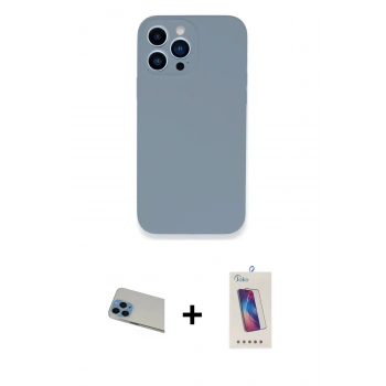 MARSİLYAN™- iPhone 13 Pro Max Kılıf Zirve Modern Özel Seri - Siyah Joko 5D Cam + Rainbow Kamera Lens Koruma Cam - MI