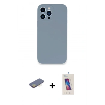 MARSİLYAN™- iPhone 13 Pro Max Kılıf Zirve Modern Özel Seri - Siyah Joko 5D Cam + Renkli Kamera Lens Koruma Cam - SI