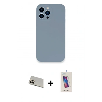 MARSİLYAN™- iPhone 13 Pro Max Kılıf Zirve Modern Özel Seri - Siyah Joko 5D Cam + Rainbow Kamera Lens Koruma Cam - REGD