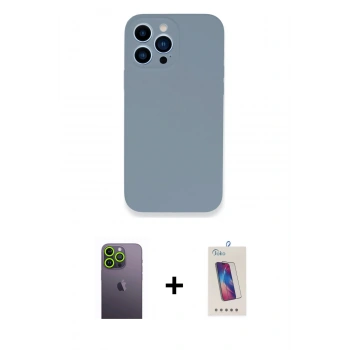 MARSİLYAN™- iPhone 13 Pro Max Kılıf Zirve Modern Özel Seri - Siyah Joko 5D Cam + Neon Fosforlu Kamera Lens - YL