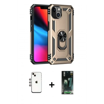 MARSİLYAN™- iPhone 14 Kılıf Ahenk Klasik Koleksiyonu - Şeffaf 360 Full Body Arka Koruyucu + Shine Kamera Lens - GI
