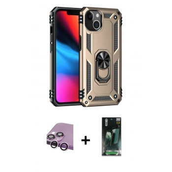 MARSİLYAN™- iPhone 14 Kılıf Ahenk Klasik Koleksiyonu - Şeffaf 360 Full Body Arka Koruyucu + Raze Metal Kamera Lens - MR