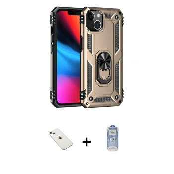 MARSİLYAN™- iPhone 14 Kılıf Ahenk Klasik Koleksiyonu - Siyah Joko Magic 5D Cam + Diamond Kamera Lens - YL