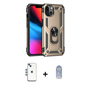 MARSİLYAN™- iPhone 14 Kılıf Ahenk Klasik Koleksiyonu - Siyah Joko Magic 5D Cam + Shine Kamera Lens - MI