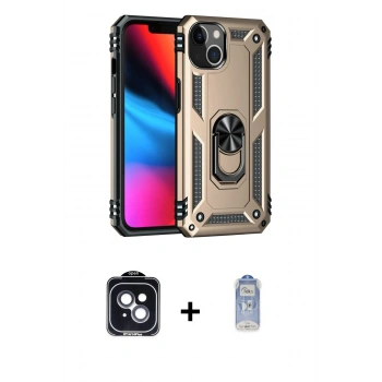 MARSİLYAN™- iPhone 14 Kılıf Ahenk Klasik Koleksiyonu - Siyah Joko Magic 5D Cam + PVD Metal Kamera Lens - SH