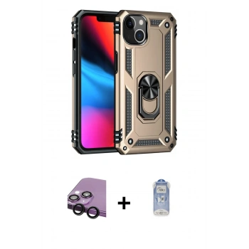 MARSİLYAN™- iPhone 14 Kılıf Ahenk Klasik Koleksiyonu - Siyah Joko Magic 5D Cam + Raze Metal Kamera Lens - SH