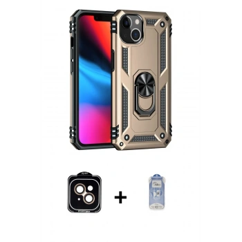 MARSİLYAN™- iPhone 14 Kılıf Ahenk Klasik Koleksiyonu - Siyah Joko Magic 5D Cam + PVD Metal Kamera Lens - TU