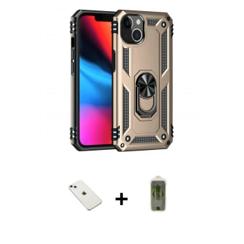 MARSİLYAN™- iPhone 14 Kılıf Ahenk Klasik Koleksiyonu - Siyah Joko Magic 5D Hayalet Cam + Diamond Kamera Lens - SABE