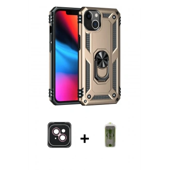 MARSİLYAN™- iPhone 14 Kılıf Ahenk Klasik Koleksiyonu - Siyah Joko Magic 5D Hayalet Cam + PVD Metal Kamera Lens - PE