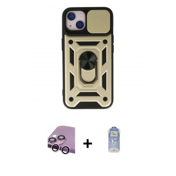 MARSİLYAN™- iPhone 14 Kılıf Ahenk Klasik - Siyah Joko Magic 5D Cam + Raze Metal Kamera Lens - MR