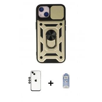 MARSİLYAN™- iPhone 14 Kılıf Ahenk Klasik - Siyah Joko Magic 5D Cam + Shine Kamera Lens - SH