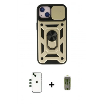 MARSİLYAN™- iPhone 14 Kılıf Ahenk Klasik - Siyah Joko Magic 5D Hayalet Cam + Shine Kamera Lens - YL