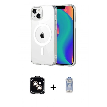 MARSİLYAN™- iPhone 14 Kılıf Ahenk Minimal Serisi - Siyah Joko Magic 5D Cam + PVD Metal Kamera Lens - TU
