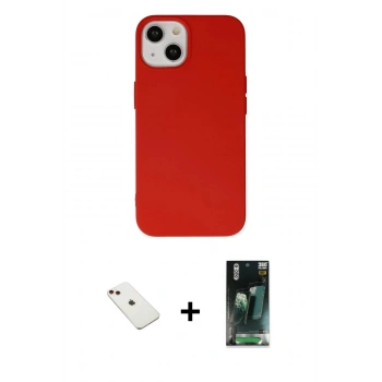 MARSİLYAN™- iPhone 14 Kılıf Ahenk Serisi - Şeffaf 360 Full Body Arka Koruyucu + Diamond Kamera Lens - KI