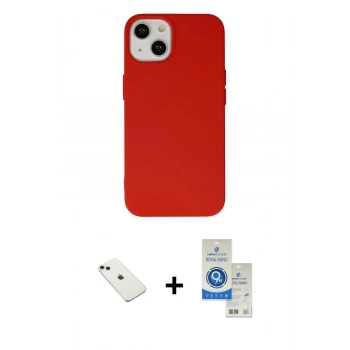 MARSİLYAN™- iPhone 14 Kılıf Ahenk Serisi - Şeffaf Royal Nano Ekran Koruyucu + Diamond Kamera Lens - YL