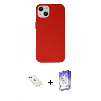 MARSİLYAN™- iPhone 14 Kılıf Ahenk Serisi - Siyah Bilvis 5in1 3D Magic Cam Ekran Koruyucu + Diamond Kamera Lens - YL