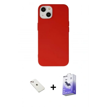 MARSİLYAN™- iPhone 14 Kılıf Ahenk Serisi - Siyah Bilvis 5in1 5D Magic Hayalet Cam Ekran Koruyucu + Diamond Kamera Lens - PE