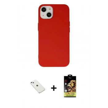 MARSİLYAN™- iPhone 14 Kılıf Ahenk Serisi - Siyah Buffer Cam Ekran Koruyucu + Diamond Kamera Lens - SABE