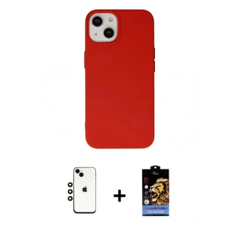 MARSİLYAN™- iPhone 14 Kılıf Ahenk Serisi - Siyah Buffer Hayalet Cam Ekran Koruyucu + Shine Kamera Lens - YL