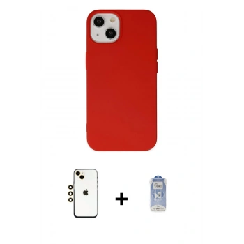 MARSİLYAN™- iPhone 14 Kılıf Ahenk Serisi - Siyah Joko Magic 5D Cam + Shine Kamera Lens - GD