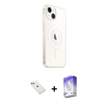 MARSİLYAN™- iPhone 14 Kılıf Ahenk Yansıma Prime - Siyah Bilvis 5in1 3D Magic Cam Ekran Koruyucu + Diamond Kamera Lens - KI