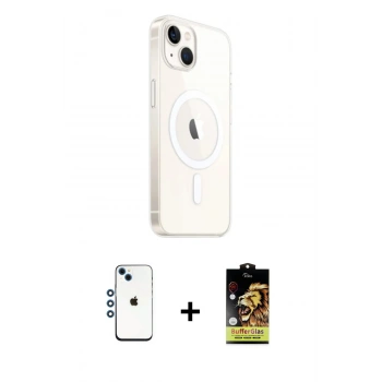 MARSİLYAN™- iPhone 14 Kılıf Ahenk Yansıma Prime - Siyah Buffer Cam Ekran Koruyucu + Shine Kamera Lens - MI