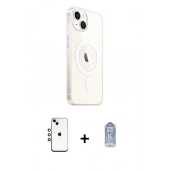 MARSİLYAN™- iPhone 14 Kılıf Ahenk Yansıma Prime - Siyah Joko Magic 5D Cam + Shine Kamera Lens - GI
