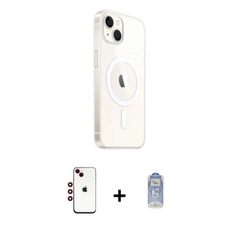 MARSİLYAN™- iPhone 14 Kılıf Ahenk Yansıma Prime - Siyah Joko Magic 5D Cam + Shine Kamera Lens - KI