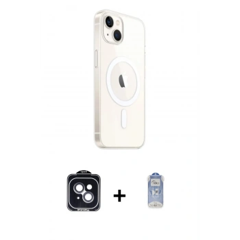 MARSİLYAN™- iPhone 14 Kılıf Ahenk Yansıma Prime - Siyah Joko Magic 5D Cam + PVD Metal Kamera Lens - SH