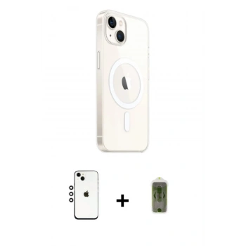 MARSİLYAN™- iPhone 14 Kılıf Ahenk Yansıma Prime - Siyah Joko Magic 5D Hayalet Cam + Shine Kamera Lens - GS