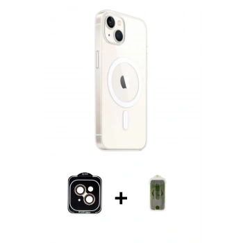 MARSİLYAN™- iPhone 14 Kılıf Ahenk Yansıma Prime - Siyah Joko Magic 5D Hayalet Cam + PVD Metal Kamera Lens - TU