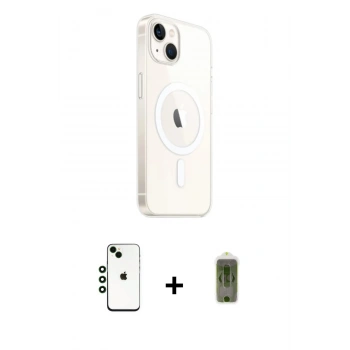 MARSİLYAN™- iPhone 14 Kılıf Ahenk Yansıma Prime - Siyah Joko Magic 5D Hayalet Cam + Shine Kamera Lens - YL