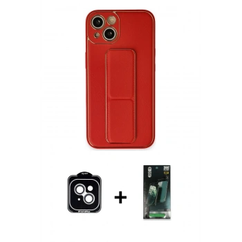 MARSİLYAN™- iPhone 14 Kılıf Akış Doku - Şeffaf 360 Full Body Arka Koruyucu + PVD Metal Kamera Lens - GS