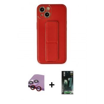 MARSİLYAN™- iPhone 14 Kılıf Akış Doku - Şeffaf 360 Full Body Arka Koruyucu + Raze Metal Kamera Lens - KI