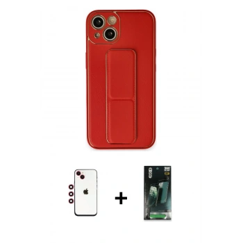 MARSİLYAN™- iPhone 14 Kılıf Akış Doku - Şeffaf 360 Full Body Arka Koruyucu + Shine Kamera Lens - KI