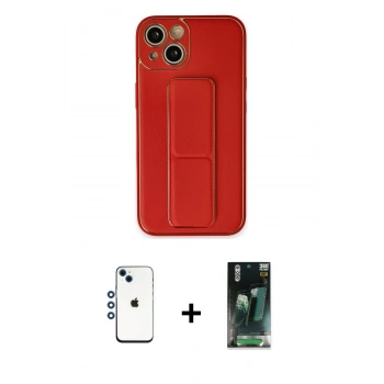 MARSİLYAN™- iPhone 14 Kılıf Akış Doku - Şeffaf 360 Full Body Arka Koruyucu + Shine Kamera Lens - MI