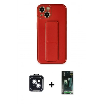 MARSİLYAN™- iPhone 14 Kılıf Akış Doku - Şeffaf 360 Full Body Arka Koruyucu + PVD Metal Kamera Lens - SH