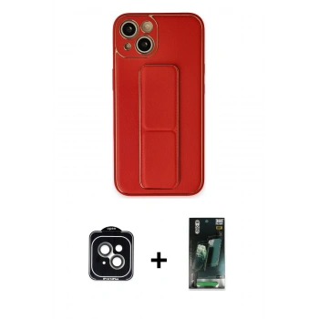 MARSİLYAN™- iPhone 14 Kılıf Akış Doku - Şeffaf 360 Full Body Arka Koruyucu + PVD Metal Kamera Lens - YL
